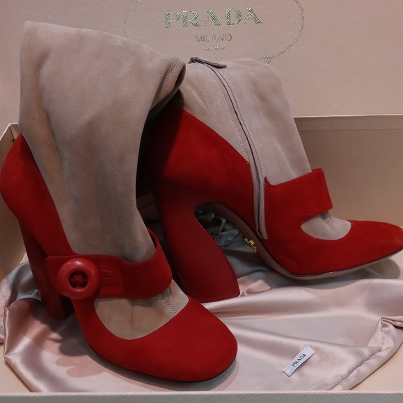 NWOT Authentic Prada Calf Boots Sz 8 - Picture 10 of 16